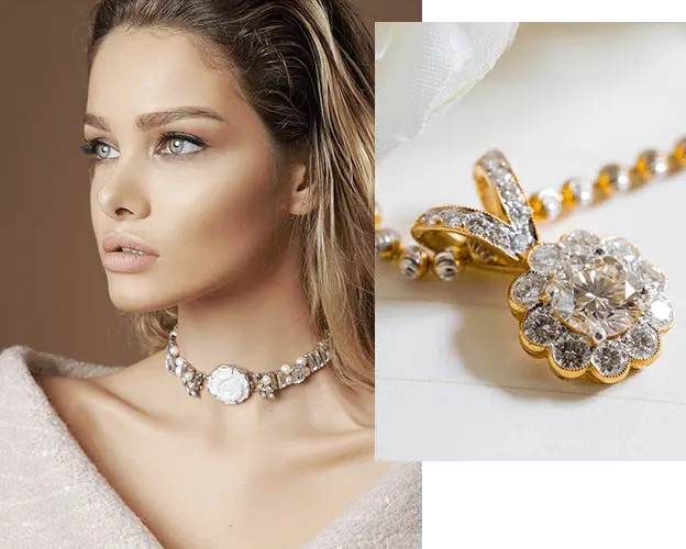 Model wearing handcrafted 925 sterling silver jewelry from Sokila