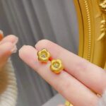 Gold Flower Stud Earrings 925 Sterling Silver for Women, Summer Gift