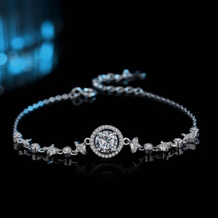 Moissanite Star Bracelet 925 Sterling Silver 1 Carat for Women
