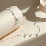 Gardenia Flower Bracelet 925 Sterling Silver Dainty Floral Charm Women Summer Travel Gift for Friend