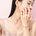 925 Sterling Silver Cat Bracelet for Women Butterfly Flower Shell Charm Sweet Pink Gift