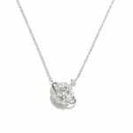 Planet Pendant Necklace 999 Silver Zircon Star Orbit Choker for Women