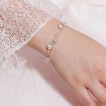 Pearl Bracelet 925 Sterling Silver Double Layer Crystal Ball Chain for Women Adjustable Gift