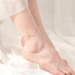 Four Leaf Clover Anklet 925 Sterling Silver Rose Gold Double Layer Chain Women's Summer Beach Foot Jewelry Gift