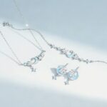 Moon Star Bracelet Glow in the Dark 925 Sterling Silver for Women, Birthday Gift
