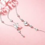 Butterfly Mother of Pearl Tassel Necklace 925 Sterling Silver for Women