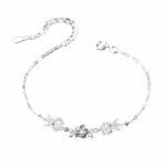 Jasmine Flower Bracelet 925 Sterling Silver for Women Dainty Christmas Gift Jewelry