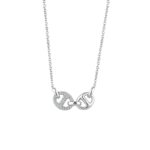 925 Sterling Silver Double Ring Pendant Necklace for Women, Dainty Everyday