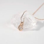 Moissanite Necklace 925 Sterling Silver Teardrop Pendant N001609M Dainty O-Chain Clavicle Choker for Women Everyday Wear