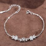 Jasmine Flower Bracelet 925 Sterling Silver for Women Dainty Christmas Gift Jewelry