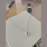 925 Sterling Silver Oval Pendant Necklace for Women - Darcy Blue-Tone Collarbone Chain, Geometric Everyday & Office Wear