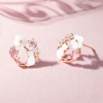 925 Sterling Silver Cat Bracelet for Women Butterfly Flower Shell Charm Sweet Pink Gift