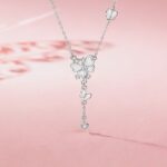 Butterfly Mother of Pearl Tassel Necklace 925 Sterling Silver for Women