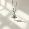 925 Sterling Silver Snowflake Pendant Necklace for Women, Christmas Gift