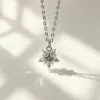 925 Sterling Silver Snowflake Pendant Necklace for Women, Christmas Gift