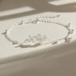 Gardenia Flower Necklace 925 Sterling Silver Tassel Pendant Chain for Women Everyday Wear