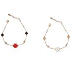 Four Leaf Clover Necklace 925 Sterling Silver Color Changing Double Sided Pendant Dainty Clavicle Chain for Women