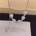 925 Sterling Silver Beaded Lariat Necklace for Women, Minimalist Tassel Style