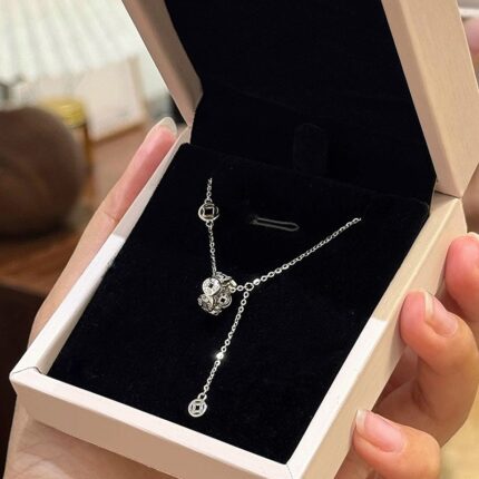 925 Sterling Silver Chinese Coin Pendant Necklace for Women, O-Chain Tassel