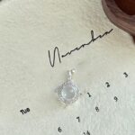 Rhombus White Moonstone Pendant Necklace 925 Sterling Silver Choker for Women