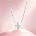 925 Sterling Silver Four-Pointed Star Pendant Necklace for Women, Rotating Wish Clavicle Chain, 40+5cm Minimalist Gift