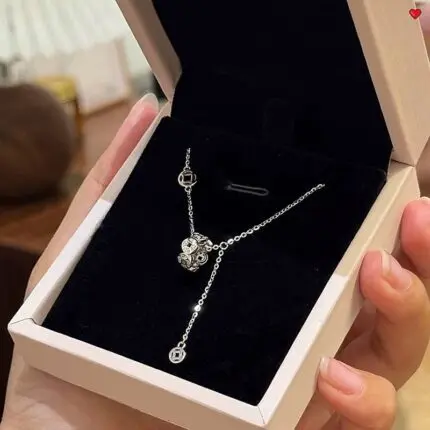 925 Sterling Silver Chinese Coin Pendant Necklace for Women, O-Chain Tassel