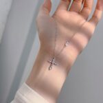 925 Sterling Silver Heart Cross Necklace for Women, Mother of Pearl CZ Star Charm O-Chain, Summer Beach Jewelry Gift for Her