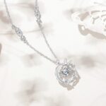 925 Sterling Silver Bird Pendant Necklace for Women, Eucalyptus Leaf Wreath Charm with CZ Stone, 40+5cm Chain, Daily Wear
