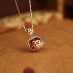 925 Sterling Silver Peace Lock Pendant Necklace for Women, 14K Gold-Tone Ruyi Charm, Vintage Chinese Style, 40+5cm