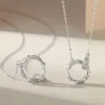 925 Sterling Silver Thorn Ring Pendant Necklace, Mobius Couple Chain for Women Men, Valentine's Day Gift