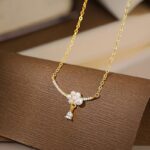 18K Gold Cloud Pearl Pendant Necklace for Women, 925 Sterling Silver 40+5cm Chain with Shell Beads & CZ Drop Charm, Dainty Everyday