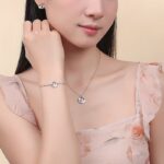 925 Sterling Silver Moonstone Rabbit Bracelet for Women, Bunny Charm, Crescent Moon Celestial Star Jewelry, Travel Souvenir Gift