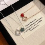 Four Leaf Clover Necklace 925 Sterling Silver Red Jade Pendant, Rose Gold O-Chain for Women, New Chinese Style Lucky Charm Jewelry Gift