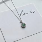 925 Sterling Silver Teardrop Chalcedony Pendant Necklace for Women Pave CZ Halo Drop Charm 40+5cm Collar Chain African Jade Vintage