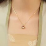 925 Sterling Silver Peace Lock Pendant Necklace for Women, 14K Gold-Tone Ruyi Charm, Vintage Chinese Style, 40+5cm