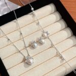 Pearl Bow Bracelet 925 Sterling Silver for Women, French Vintage Elegant Beaded Chain Jewelry, Travel Souvenir Gift