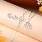 925 Sterling Silver Moonstone Rabbit Bracelet for Women, Bunny Charm, Crescent Moon Celestial Star Jewelry, Travel Souvenir Gift