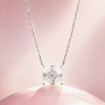 925 Sterling Silver Four-Pointed Star Pendant Necklace for Women, Rotating Wish Clavicle Chain, 40+5cm Minimalist Gift