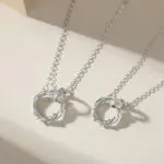 925 Sterling Silver Thorn Ring Pendant Necklace, Mobius Couple Chain for Women Men, Valentine's Day Gift
