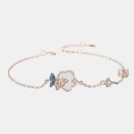 Butterfly Hetian Jade Bracelet 925 Sterling Silver for Women