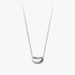 Sokila Bean Pendant Necklace 999 Fine Silver Dainty Geometric Choker 40+5cm Chain Minimalist Korean Style Everyday Jewelry Gift