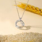 925 Sterling Silver Couple Necklace Set, Kapok and Oak Pendant O-Chain Jewelry for Women Men, Valentine's Day Gift
