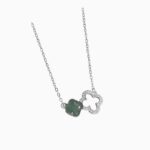 Four Leaf Clover Necklace 925 Sterling Silver Red Jade Pendant, Rose Gold O-Chain for Women, New Chinese Style Lucky Charm Jewelry Gift