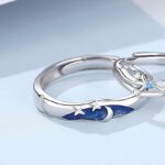Star Couple Rings in Adjustable 925 Sterling Silver