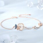 Butterfly Hetian Jade Bracelet 925 Sterling Silver for Women