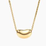 Sokila Bean Pendant Necklace 999 Fine Silver Dainty Geometric Choker 40+5cm Chain Minimalist Korean Style Everyday Jewelry Gift