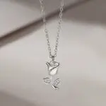 925 Sterling Silver Thorn Ring Pendant Necklace, Mobius Couple Chain for Women Men, Valentine's Day Gift
