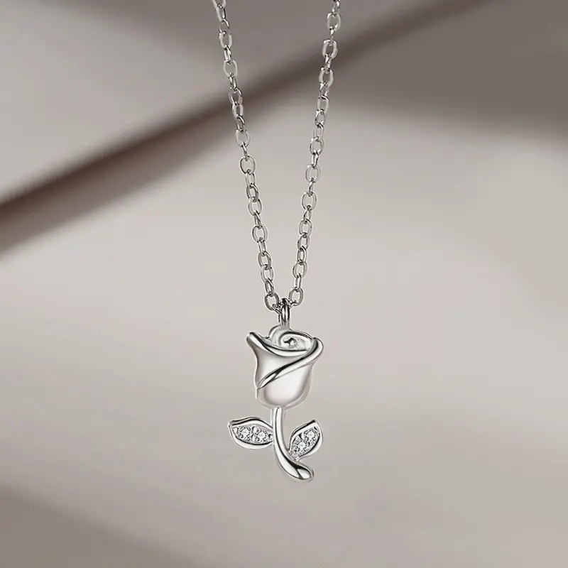 925 Sterling Silver Thorn Ring Pendant Necklace, Mobius Couple Chain for Women Men, Valentine's Day Gift